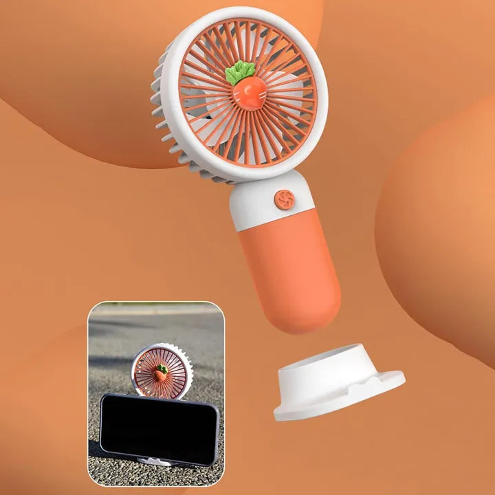 Brand Bytes Cute Handheld Fan Portable, Mini USB Hand Fan for Cooling, Small Electric Rechargeable Fan for Kids Childrens, Battery Operated Pocket Fan with Strong Power for Camping, Travel