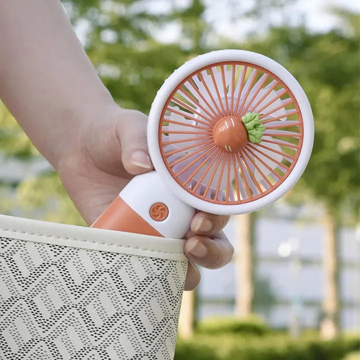 Brand Bytes Cute Handheld Fan Portable, Mini USB Hand Fan for Cooling, Small Electric Rechargeable Fan for Kids Childrens, Battery Operated Pocket Fan with Strong Power for Camping, Travel